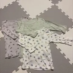 [美品] ベビー肌着 長袖 車柄 動物柄 恐竜柄 80サイズ 3枚セット