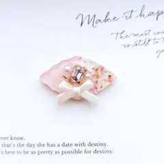 no.1584 レジン ヘアゴム ブローチ ポニーフック