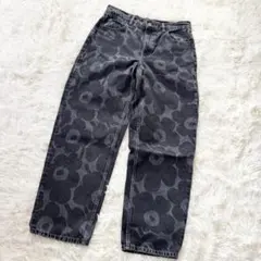 希少✨marimekko マリメッコ マリデニム 28 ウニッコ柄 ブラックのサムネイル