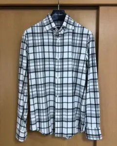 極美品】メゾンマルジェラ 17AW ウエスタン チェックシャツ 38 黒×白