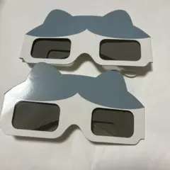 ハチワレ　3Dメガネ　セット