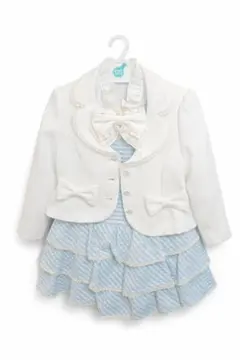 フォーマルドレス 120cm ホワイト 水色