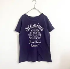 Cookie House　紫　グラフィック　掠れプリント　半袖　Tシャツ　LL