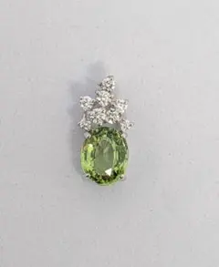 新品 ミントガーネット ダイヤモンド ネックレス 0.51ct プラチナ 