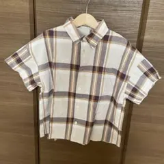 ブランシェス／チェック柄 半袖シャツ／120