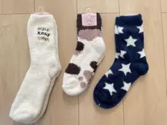 チュチュアンナ 冬物ソックス3足セット （星柄・牛柄・ホワイト）