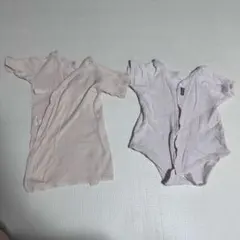 ベビー肌着 長肌着 半袖ロンパース50-60cm 、80cm 2枚セット