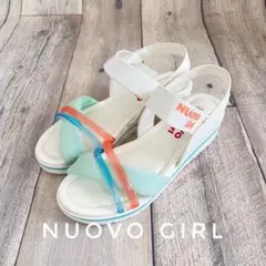 【NUOVO GIRL】 爽やか白サンダル　サイズ23.0cm バイカラー
