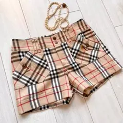 超美品本物バーバリーブルーレーベル上質ウールチェック柄ショートパンツ♫超オシャレ