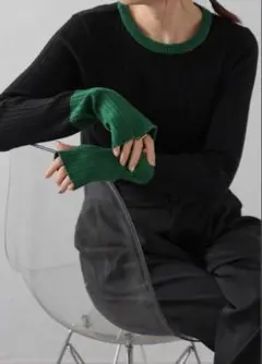 【新品】(B×G)BONJOUR SAGAN 配色フィンガーホールリブニット