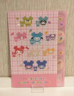 【TWICEA×サンリオ】チェック柄A4サイズ クリアファイル ピンク