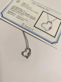 天然ルビー　天然ダイアモンド　ハートネックレス