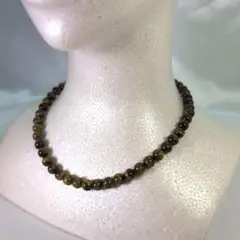 ネックレス　虎目石　タイガーアイ　天然石　パワーストーン　金運　N007