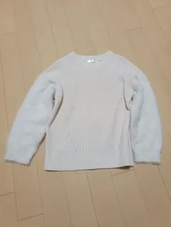 DRESKIP 異素材切り替え ニット セーター 長袖
