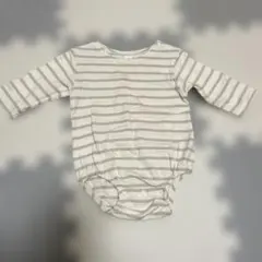 バースデイ　80 ロンパース　ボーダー　ベージュ