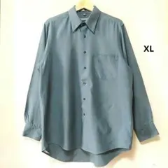 GEOFFREY BEENE ポリシャツ 長袖シャツ ブルーグレー XL