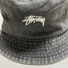 Stussy グレー バケットハット 刺繍ロゴメンズ/レディース