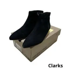 ●未使用●クラークスサイドジップブーツ●スエード・レザーCushion Plus