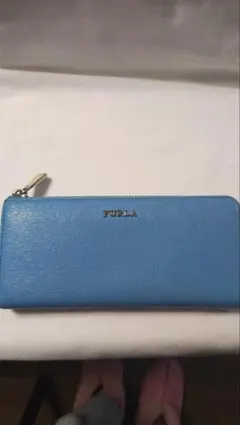 FURLA 青 長財布 合成皮革