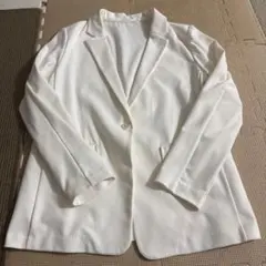 ホワイト テーラードジャケット Mサイズ