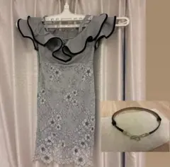 JEWELS キャバドレス オフショル レース ブルー