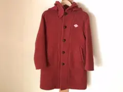 DANTON ウールモッサ ロングシングルコート 牛革ボタン 36 赤色