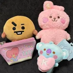 BT21 ぬいぐるみ マスコット ポーチ いろいろ ４点セット