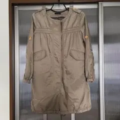 レディース ベージュ ロングコート フリース裏地