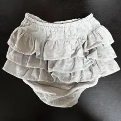 ミミプポン コーデュロイ フリル付き グレー ブルマ パンツ