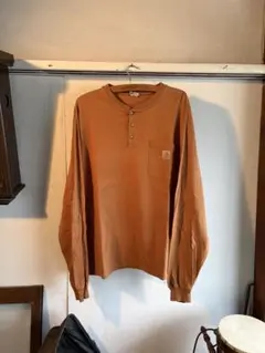 【極太】Carhartt カーハート ヘンリーネック ロンT ポケット付
