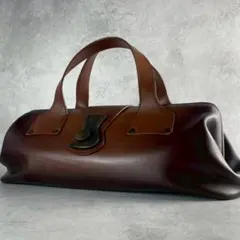 【GUCCI】ハンドバッグ　ドクターズバッグ　レザー　ブラウン GUCCI グッチ バッグ 中古 レディース 2WAY ボルドー レザー