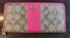 COACH コーチ長財布 財布　ピンク　ブラウン