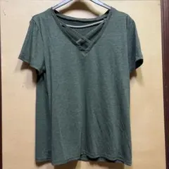 SHEIN クロスネック 半袖Tシャツ カーキ XSのサムネイル