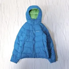 《美品》モンベル パーマフロストライトダウンパーカ ブルー レディースL