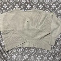 COTORICA. ベージュ クロスデザイン ニットセーター Fサイズ