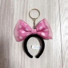 ディズニー カチューシャキーチェーン ミニー ピンク