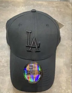 New Era LAロゴ Black色Black刺繍男女用キャップフリ➖サイズ