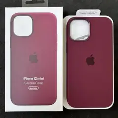 プラム　ボルド　ワイン　iPhone12mini シリコーン 純正　Apple