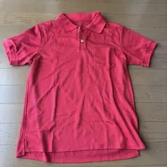 B)赤 Mサイズ ポロシャツ 半袖 ポケット付き