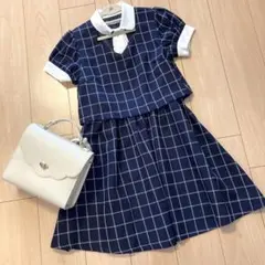 新品タグ付き　アンクルージュ　セットアップ　風　ワンピース　チェック