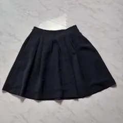 Stola. フレアスカート 38 ネイビー タック 上品