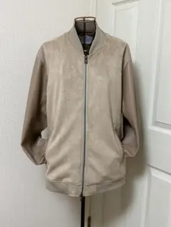 スエード調　ブルゾン　ジャケット　フェイクレザー切り替え