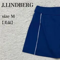 美品 J.LINDBERG ゴルフスカート ブルー系 M 古着 スポーツ 上品