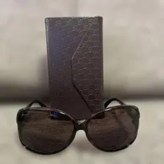 美品 GUCCI グッチ サングラス ブラック ブルー系レンズ ケースメガネ