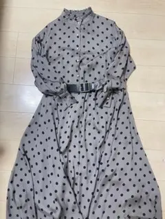 ドット柄　セットアップ　グレー