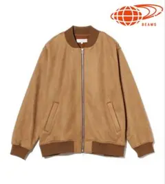 BEAMS FAKE SUEDE ZIP BLOUSON CAMEL