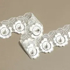 刺繍レース　コード　テープ　ブレード　ローズ　6cm幅×1m90cm