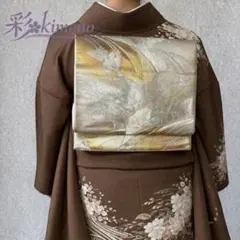 《3B96》＼初心者応援価格／ 袋帯 六通 ゴールド シルバー 412cm