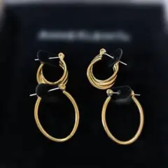 ANNE KLEIN II ゴールドカラー ピアス 2点セット