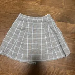 チェック柄プリーツスカート風ショートパンツ